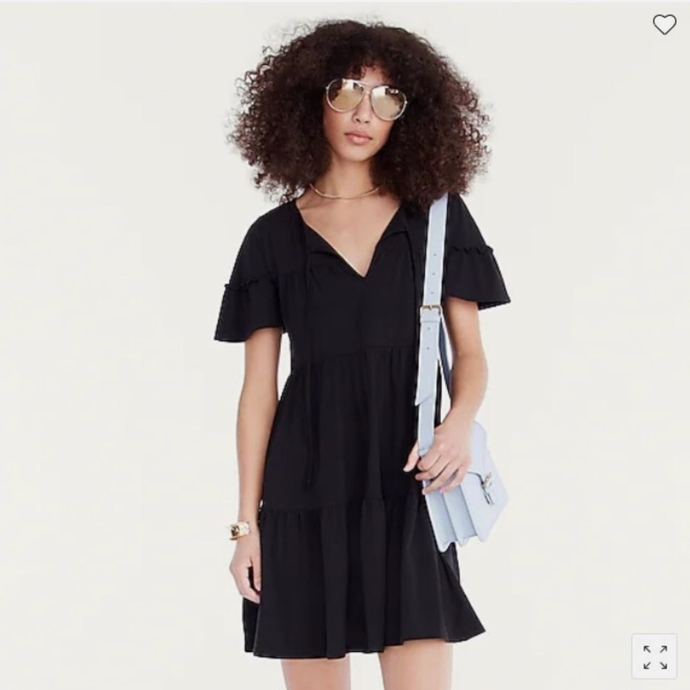 J. Crew Black Midi Dress